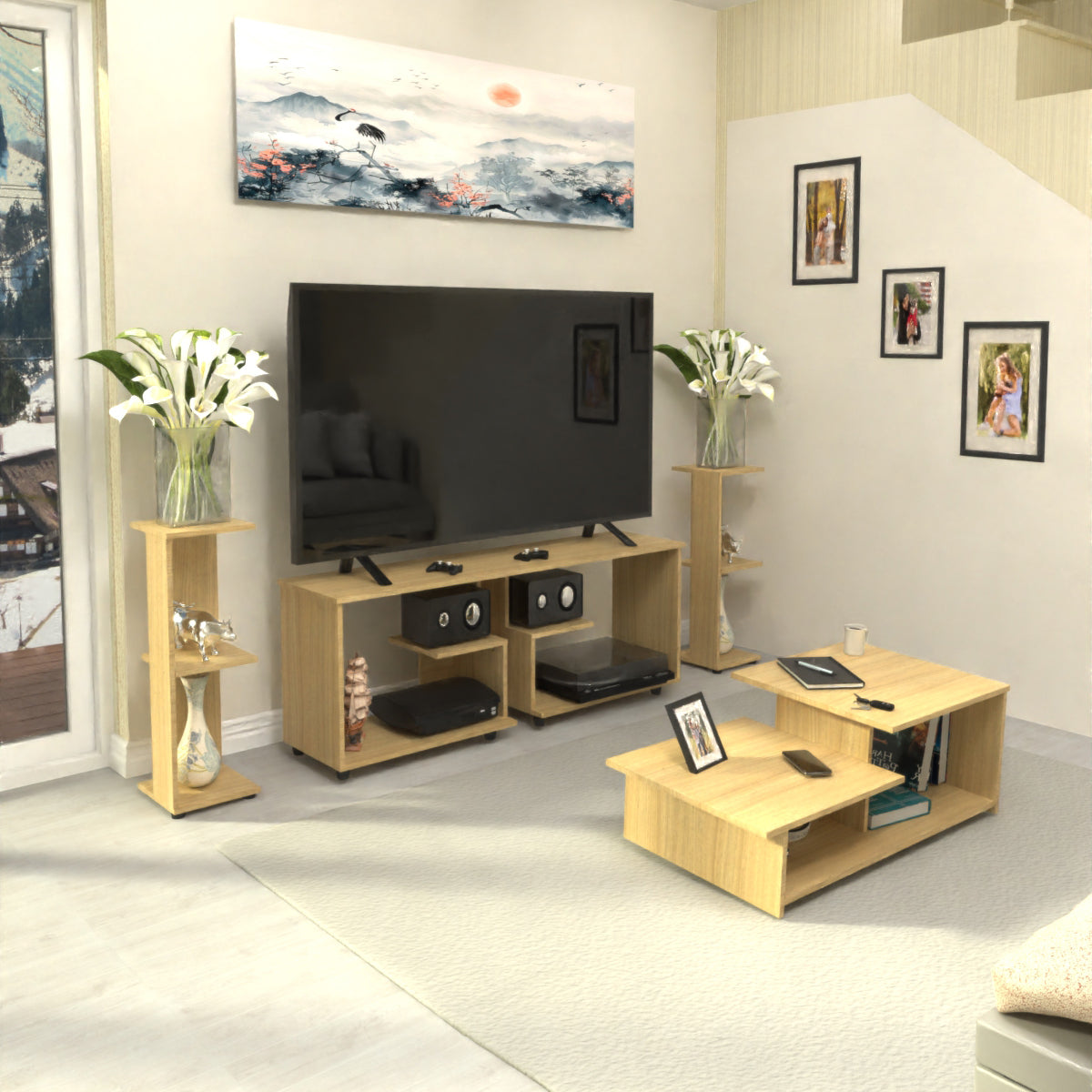 MODULE001 | TV Unit + Coffee Table + Side Tables