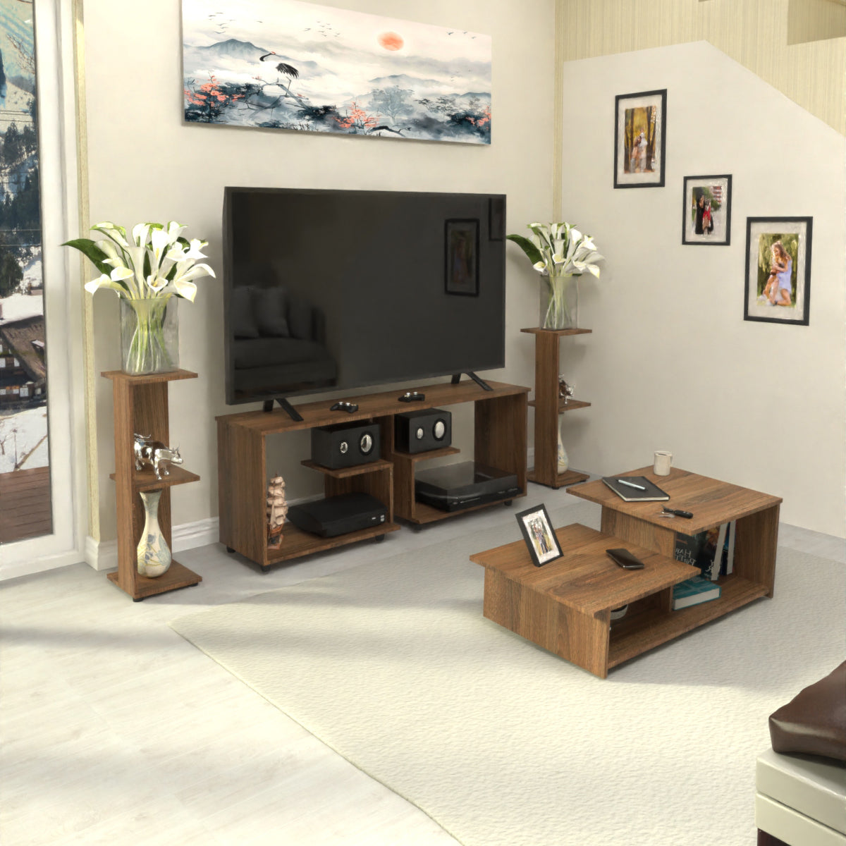 MODULE001 | TV Unit + Coffee Table + Side Tables